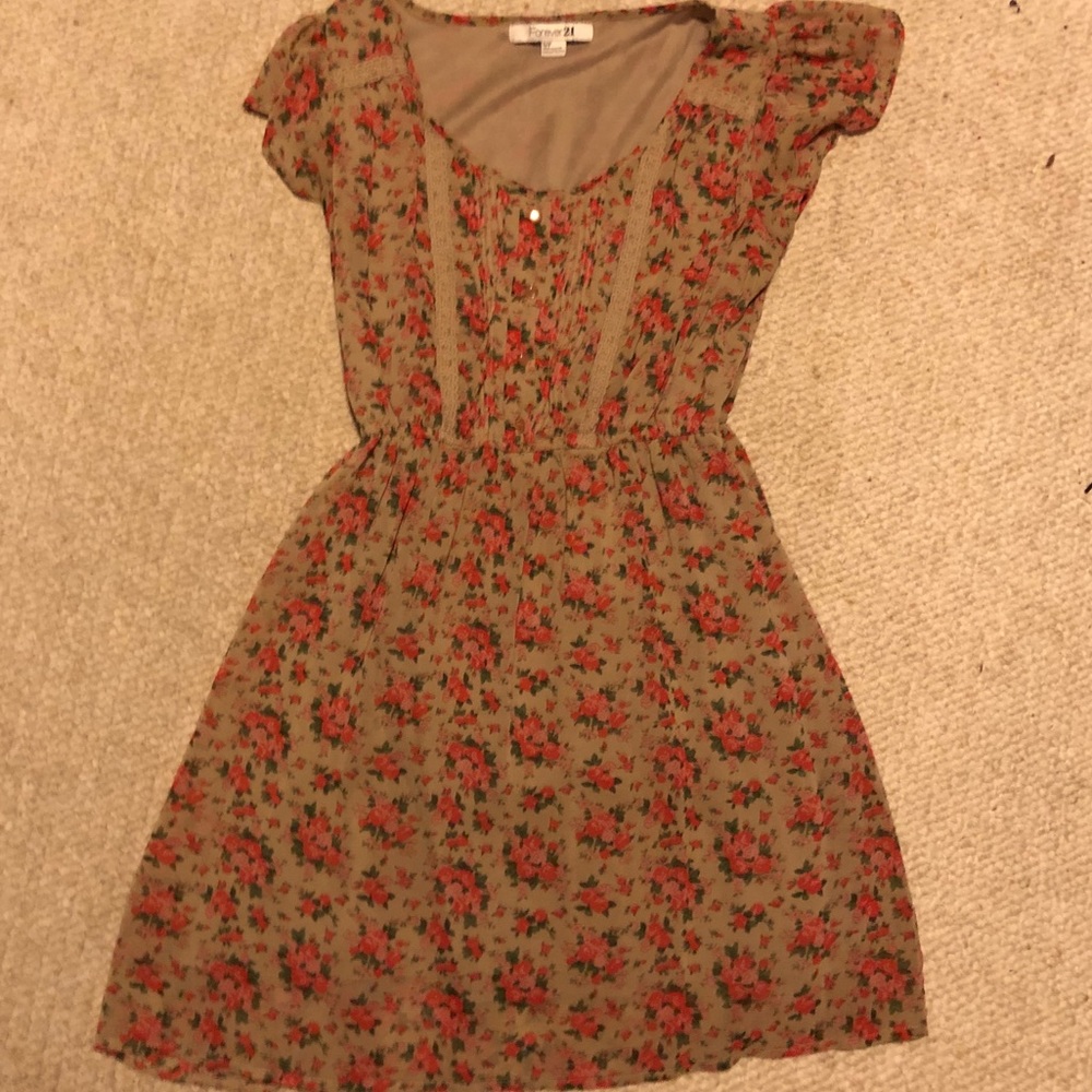 Forever 21 rose print short dress